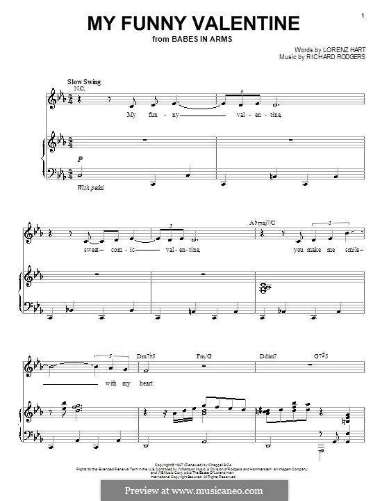 My Funny Valentine: Für Stimme und Klavier by Richard Rodgers
