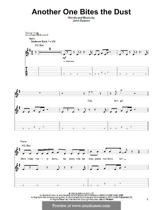 Another One Bites the Dust (Queen): Für Gitarre by John Deacon