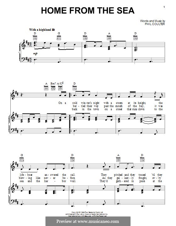 Home from the Sea (Celtic Thunder): Für Stimme und Klavier (oder Gitarre) by Phil Coulter