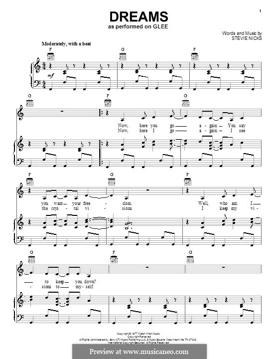 Dreams (Fleetwood Mac): Für Stimme und Klavier (oder Gitarre) by Stevie Nicks