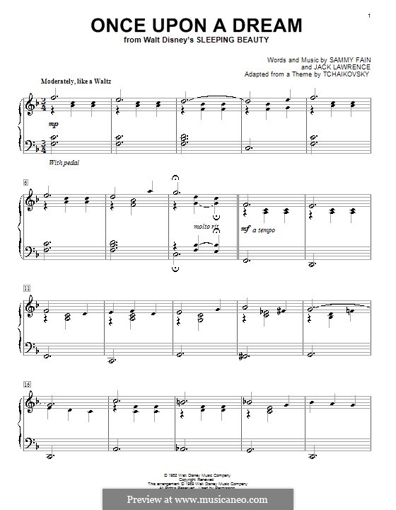 Once Upon A Dream (from Sleeping Beauty): Für Klavier by Jack Lawrence, Sammy Fain