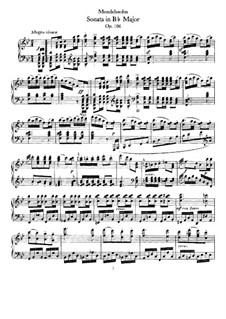 Sonate für Klavier Nr.3 in B-Dur, Op.106: Für einen Interpreten by Felix Mendelssohn-Bartholdy