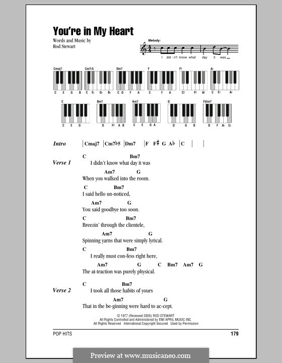 You Re In My Heart Deutsche übersetzung You're in My Heart von R. Stewart - Noten auf MusicaNeo