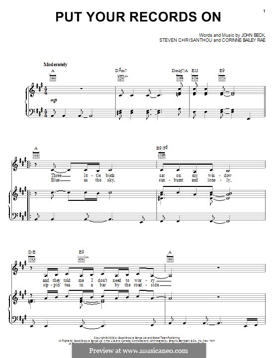 Put Your Records on (Corinne Bailey Rae): Für Stimme und Klavier (oder Gitarre) by John Beck, Steven Chrisanthou