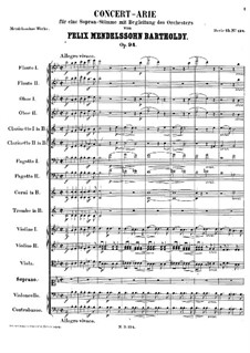 Conzert-Arie, Op.94: Für Sopran und Orchester by Felix Mendelssohn-Bartholdy
