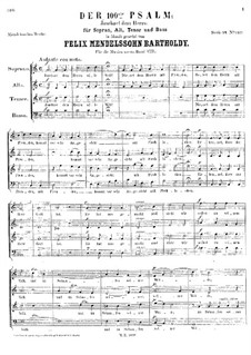 Psalm Nr.100 'Jauchzet dem Herrn': Psalm Nr.100 'Jauchzet dem Herrn' by Felix Mendelssohn-Bartholdy