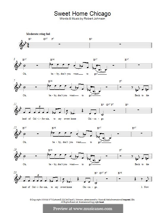 Sweet Home Chicago (Eric Clapton) von R.L. Johnson Noten auf MusicaNeo