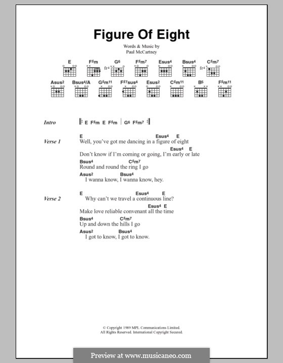 Figure of Eight: Text und Akkorde by Paul McCartney