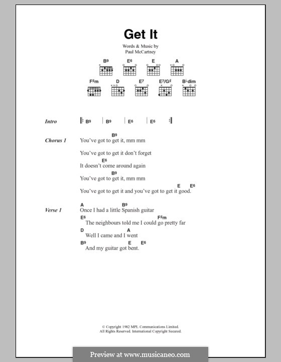 Get It: Text und Akkorde by Paul McCartney