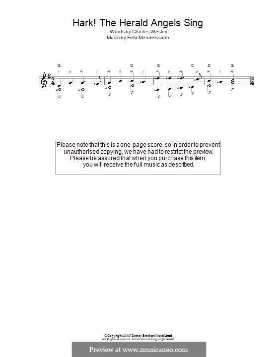 One instrument version: Gitarre by Felix Mendelssohn-Bartholdy