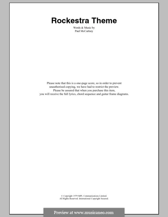 Rockestra Theme von P. McCartney Noten auf MusicaNeo