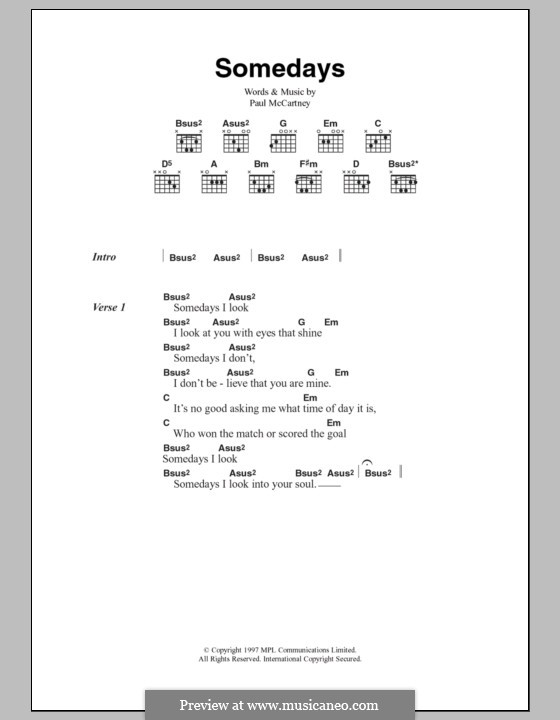Somedays: Text und Akkorde by Paul McCartney