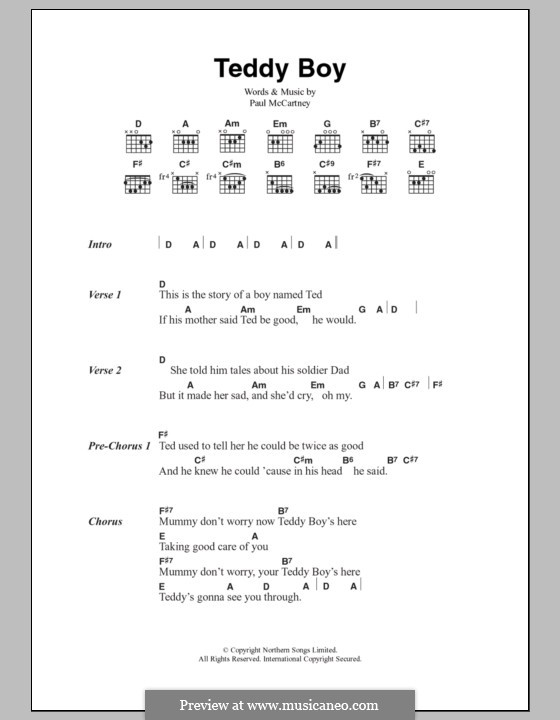 Teddy Boy: Text und Akkorde by Paul McCartney