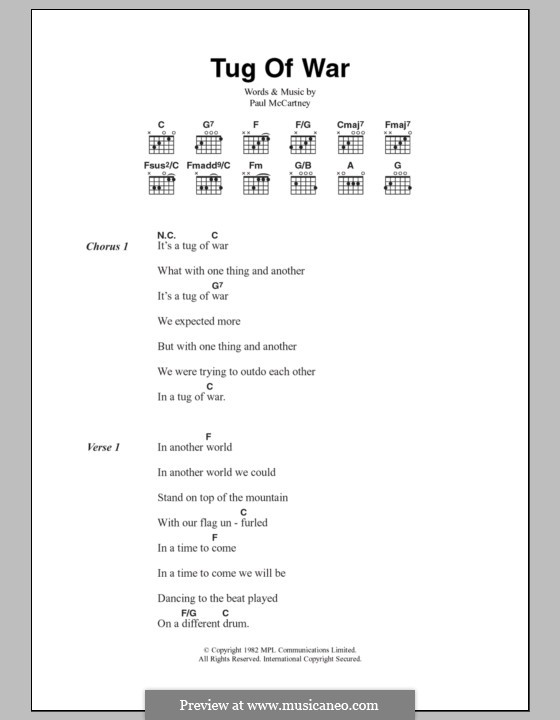 Tug of War: Text und Akkorde by Paul McCartney