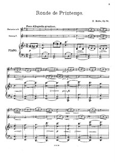 Ronde de Printemps, Op.78: Partitur für Klarinette, Horn in F und Klavier, Solo Stimme by Heinrich Molbe