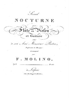 Nocturne für Flöte (oder Violine) und Gitarre Nr.2 , Op.38: Nocturne für Flöte (oder Violine) und Gitarre Nr.2  by Francesco Molino