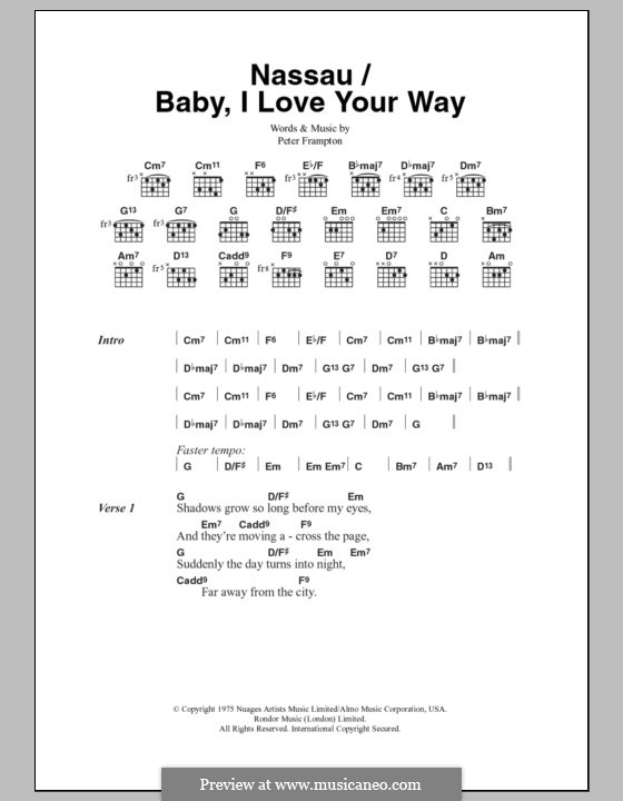 Baby, I Love Your Way: Text und Akkorde by Peter Frampton