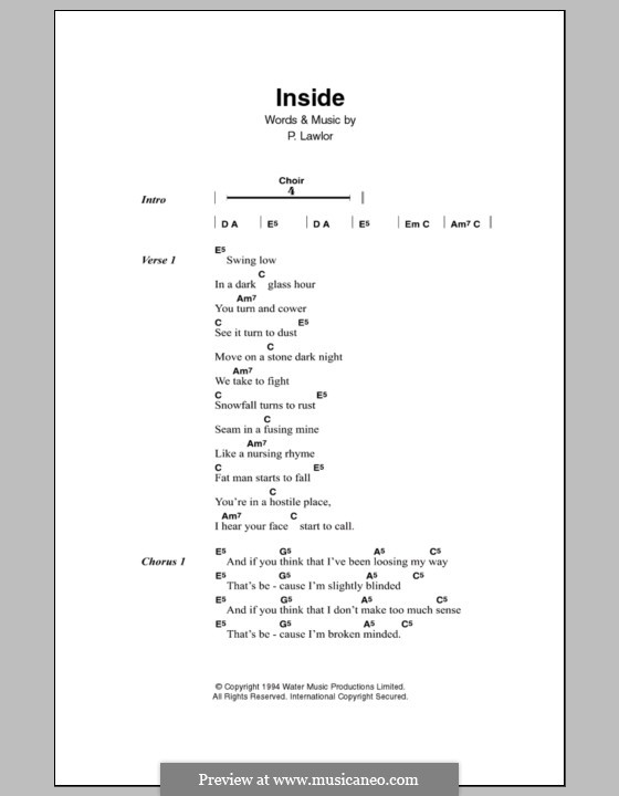 Inside (Stiltskin) von P. Lawlor Noten auf MusicaNeo