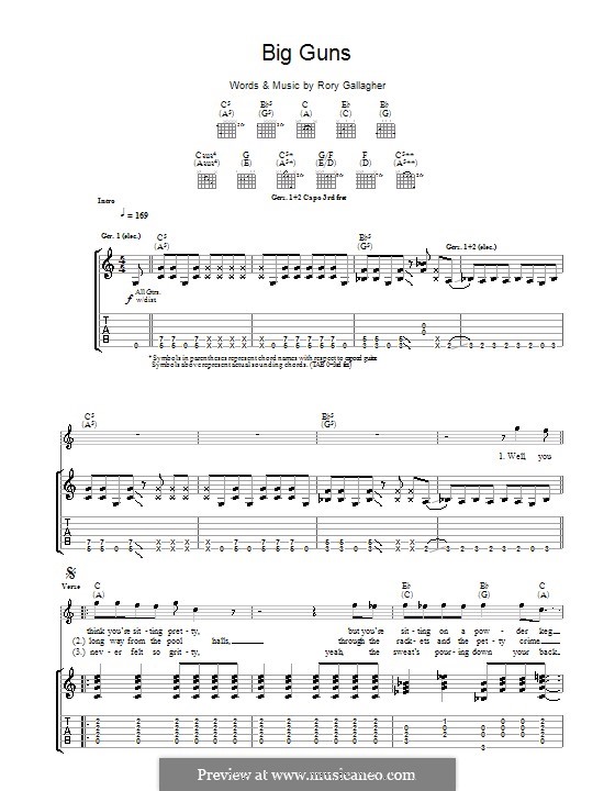 Big Guns: Für Gitarre mit Tabulatur by Rory Gallagher