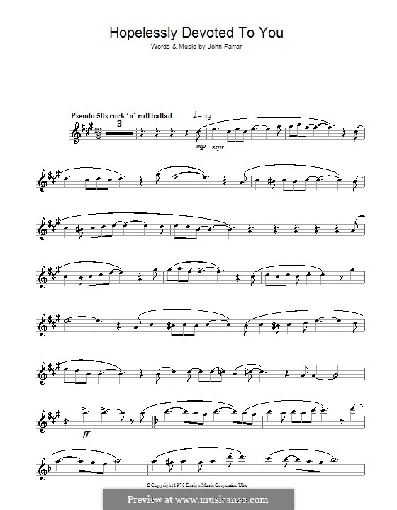 Hopelessly Devoted to You (from Grease) von J. Farrar Noten auf MusicaNeo