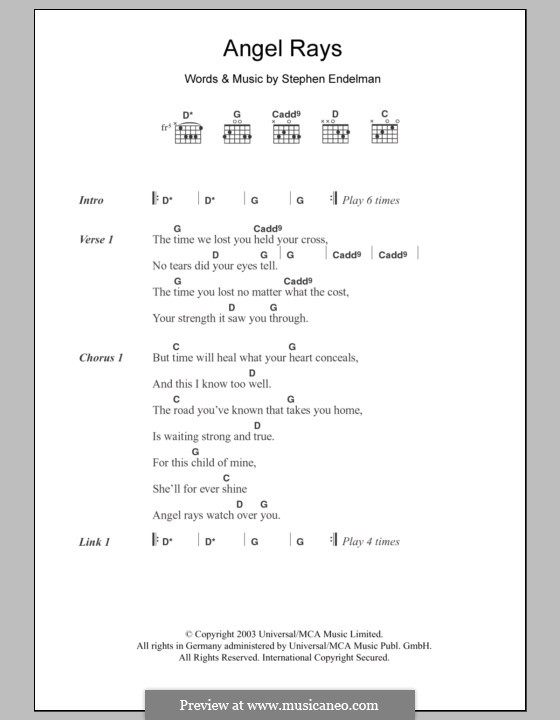 Angel Rays (Sissel): Text und Akkorde by Stephen Endelman