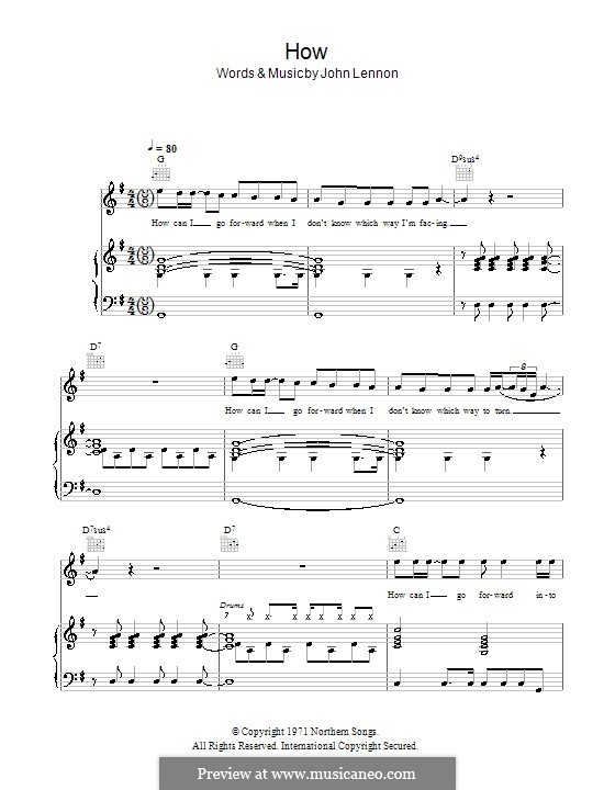 How: Für Stimme und Klavier (oder Gitarre) by John Lennon