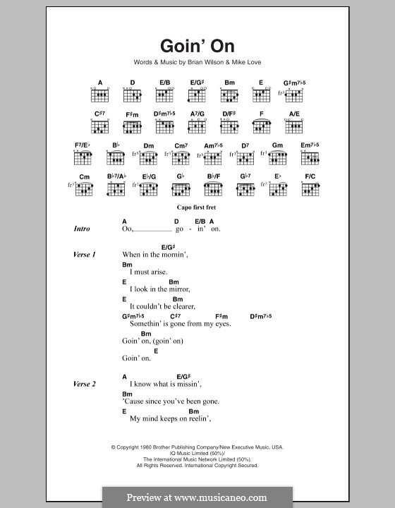 Goin' on (The Beach Boys): Text und Akkorde by Brian Wilson, Mike Love
