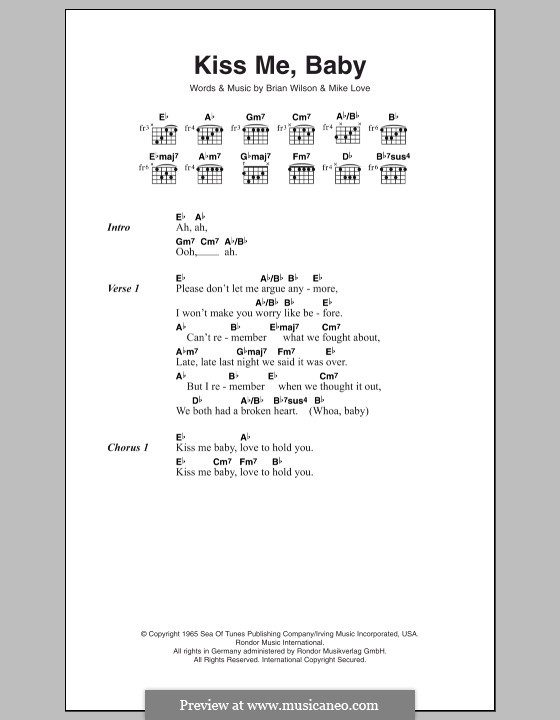 Kiss Me, Baby (The Beach Boys): Text und Akkorde by Brian Wilson, Mike Love
