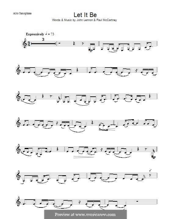 Instrumental version: Für Altsaxophon by John Lennon, Paul McCartney