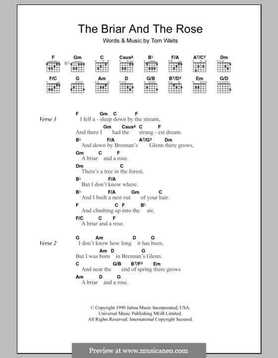 The Briar and The Rose: Text und Akkorde by Tom Waits