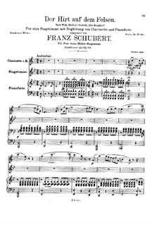 Der Hirt auf dem Felsen, D.965 Op.129: Vollpartitur by Franz Schubert