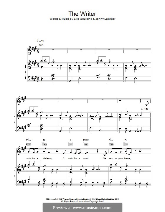 The Writer: Für Stimme und Klavier (oder Gitarre) by Ellie Goulding, Jonny Lattimer
