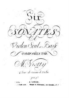 Sechs Sonaten für Violine und Cello, Op.4: Heft 2, WV 7-12 by Giovanni Battista Viotti