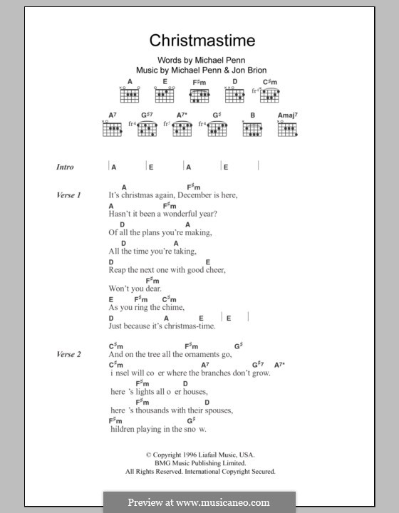 Christmastime (Aimee Mann): Text und Akkorde by Jon Brion, Michael Penn