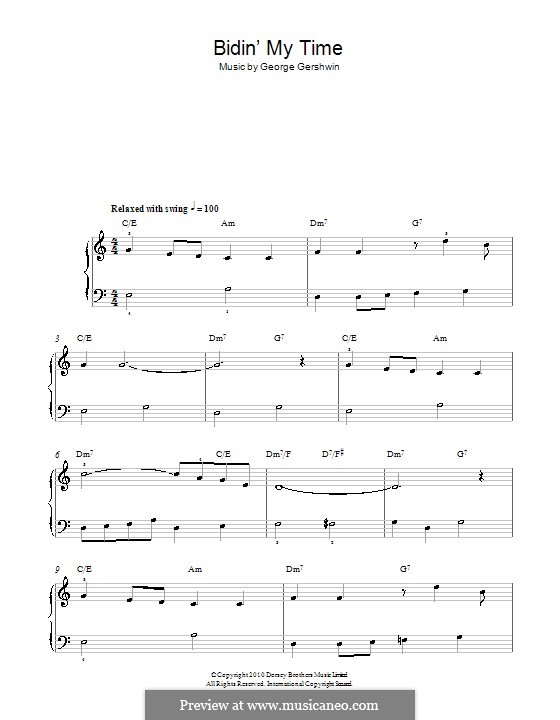 Bidin' My Time: Für Klavier, leicht by George Gershwin