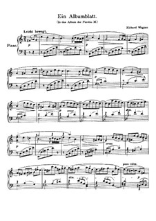 Ein Albumblatt (Romanze), WWV 94: Für Klavier by Richard Wagner