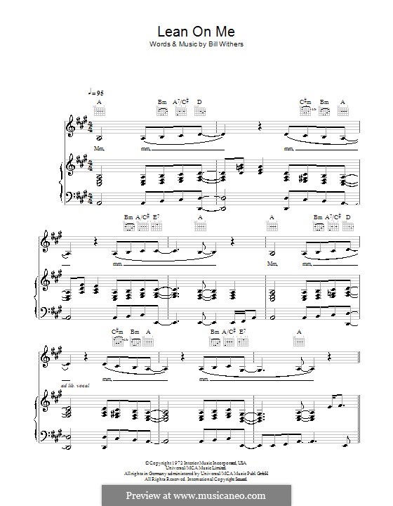 Vocal version: Für Stimme und Klavier oder Gitarre (A-Dur) by Bill Withers