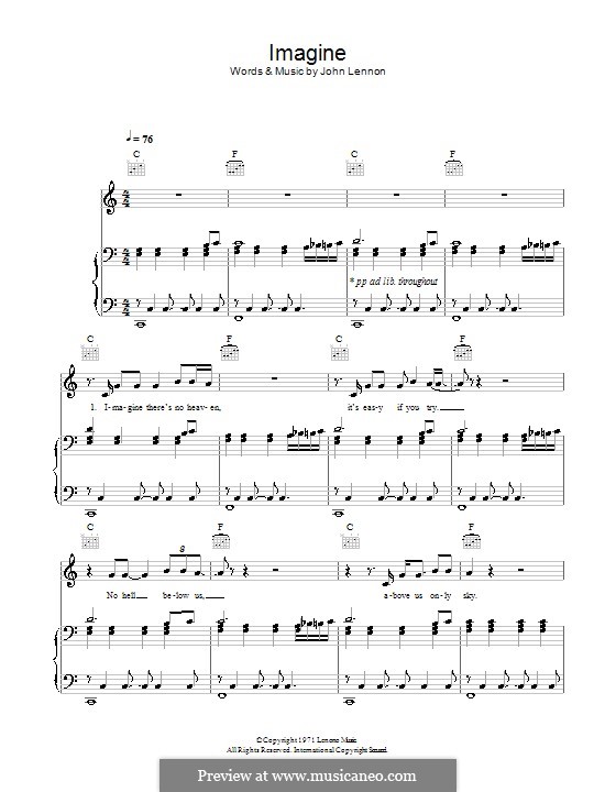 Vocal version: Für Stimme mit Klavier oder Gitarre (Glee Cast) by John Lennon
