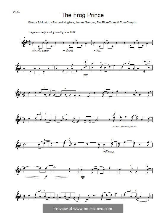 The Frog Prince (Keane): Für Violine by James Sanger, Richard Hughes, Tim Rice-Oxley, Tom Chaplin