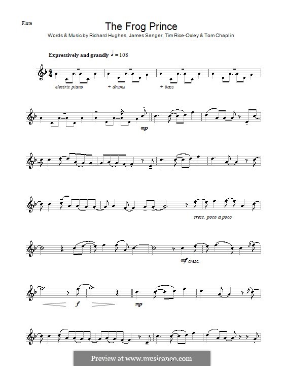 The Frog Prince (Keane): Für Flöte by James Sanger, Richard Hughes, Tim Rice-Oxley, Tom Chaplin