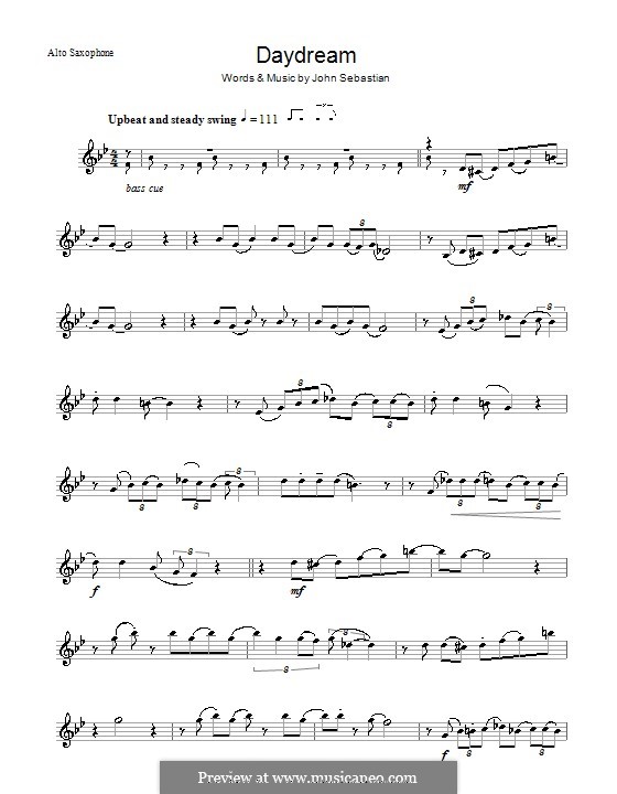 Daydream (The Lovin' Spoonful): Für Altsaxophon by John B. Sebastian