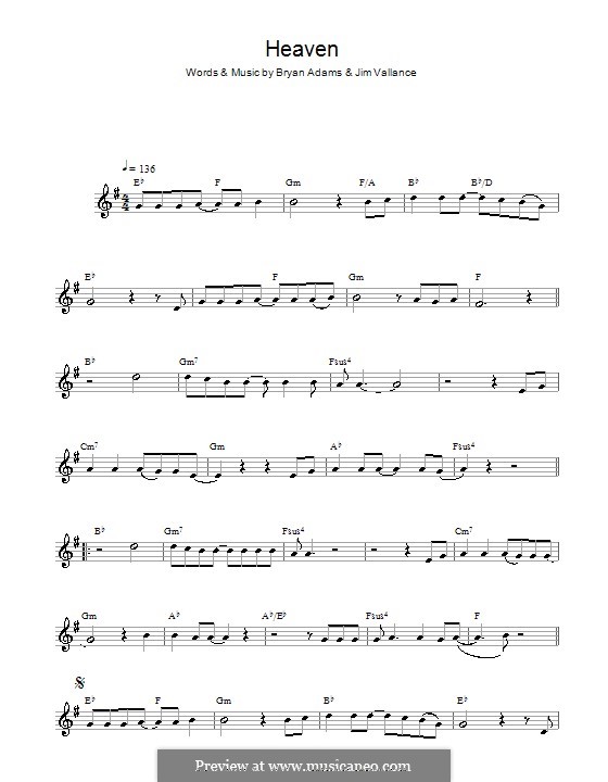 Heaven (DJ Sammy): Für Altsaxophon by Bryan Adams, Jim Vallance