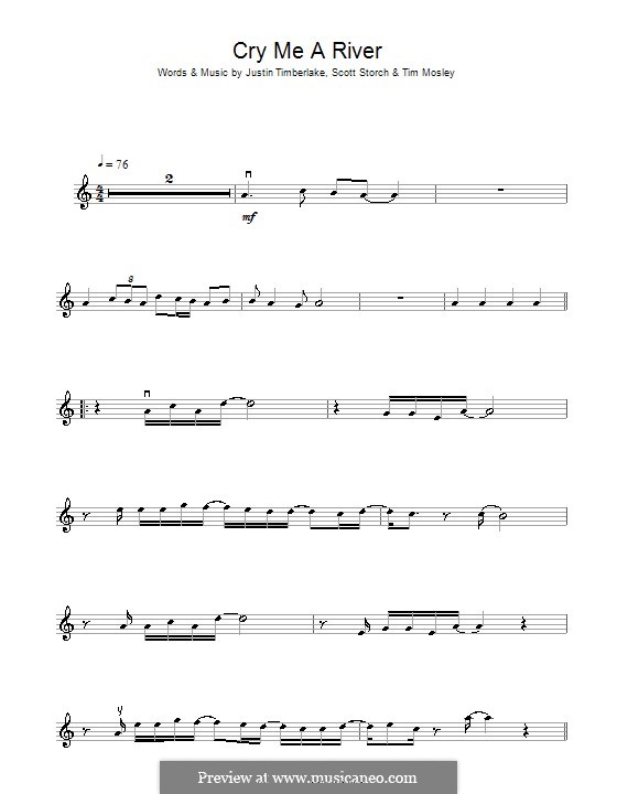 Cry Me a River: Für Violine by Justin Timberlake, Scott Storch, Timbaland