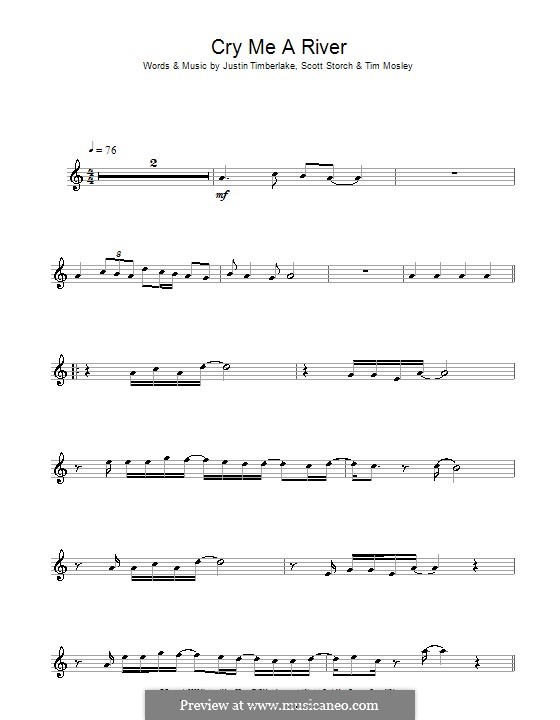 Cry Me a River: Für Flöte by Justin Timberlake, Scott Storch, Timbaland