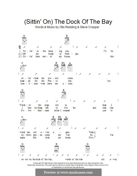 (Sittin' On) The Dock of the Bay: Für Ukulele mit Schlagmuster by Otis Redding, Steve Cropper