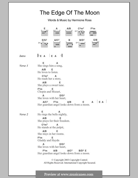 The Edge of the Moon: Texte und Akkorde by Hermione Ross