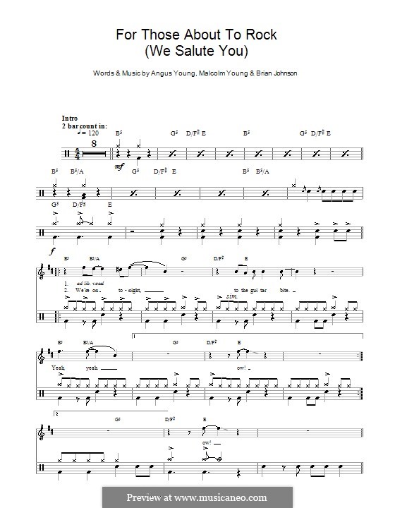For Those About to Rock (We Salute You) von A. Young, B. Johnson, M