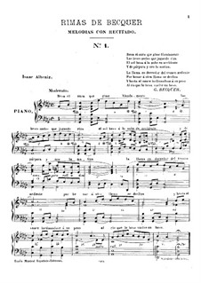 Rimas de Bécquer: Klavierauszug by Isaac Albéniz