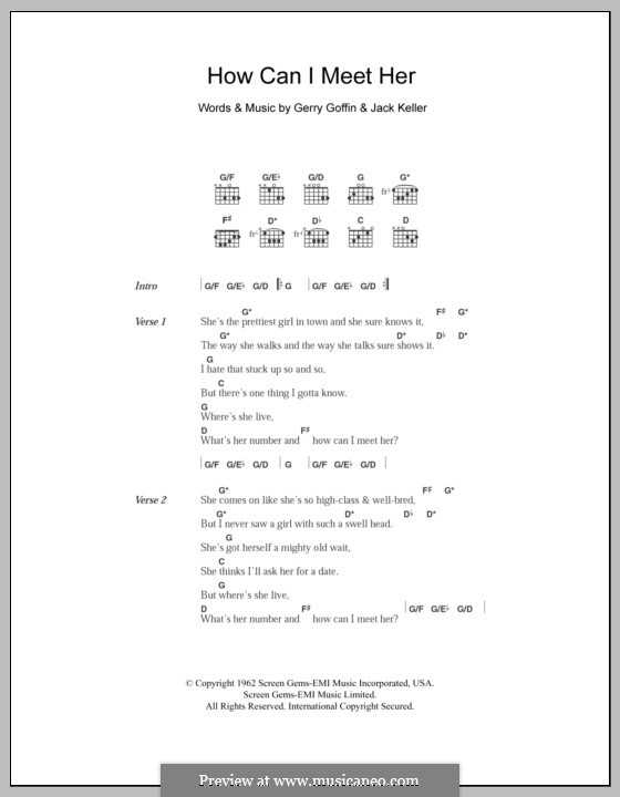 How Can I Meet Her (The Everly Brothers): Text und Akkorde by Gerry Goffin, Jack Keller