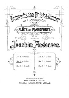 Schwedische Polska-Lieder für Flöte und Klavier, Op.50: Nr.2 in G-Dur by Johan Isidor Dannström